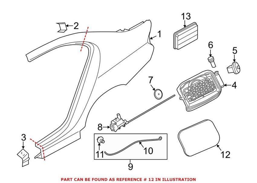 BMW Fuel Filler Door - Rear 41007204341